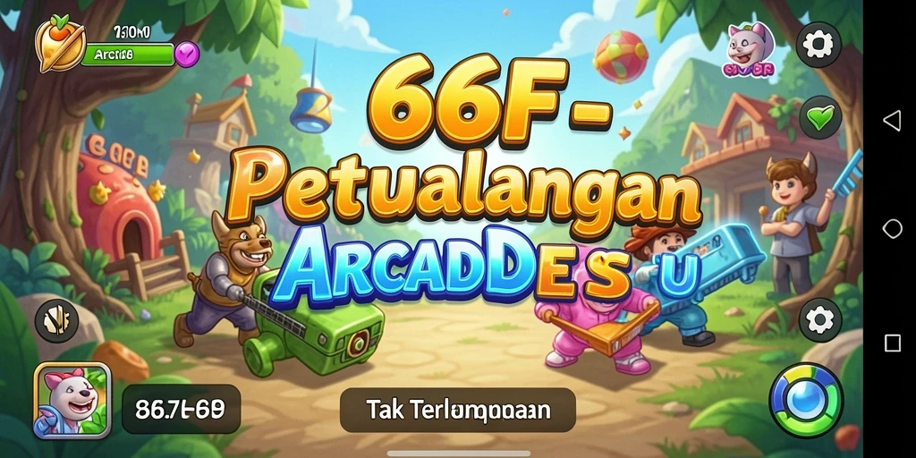 Antarmuka permainan 666F dengan tampilan menyenangkan dan interaktif.