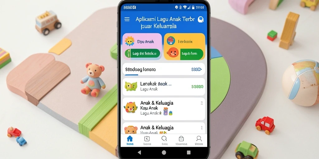 Tampilan antarmuka 888IDR dengan berbagai lagu anak yang ceria.