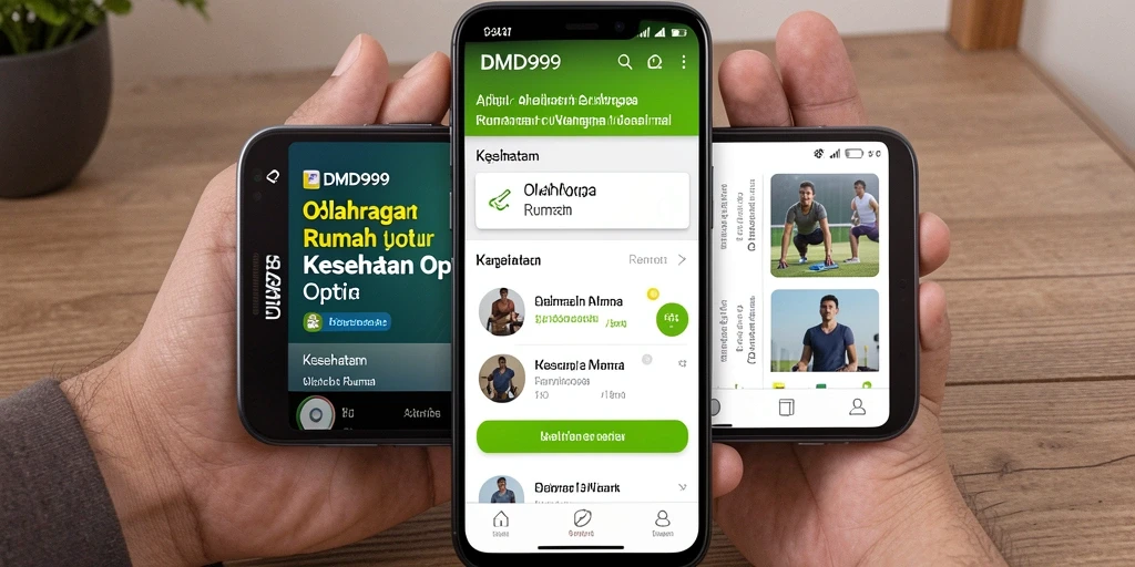 Antarmuka DMD999 menampilkan berbagai latihan olahraga rumah.