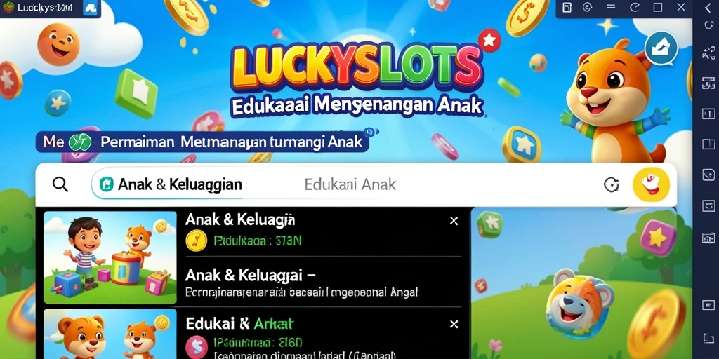 Antarmuka LUCKYSLOTS yang interaktif dan ramah anak.