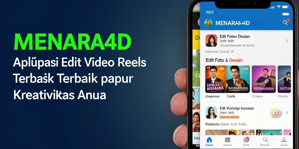 Antarmuka aplikasi MENARA4D untuk Edit Video Reels yang intuitif.