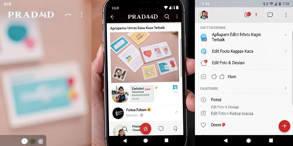 Tampilan antarmuka PRADA4D saat mengedit foto kertas kaca yang menarik.