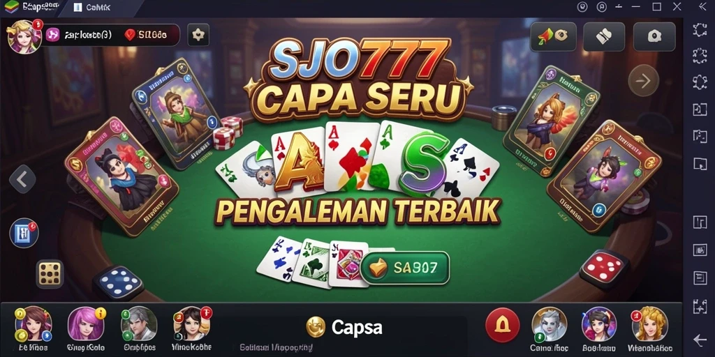 Antarmuka menarik dan interaktif dari game Capsa SJO777.
