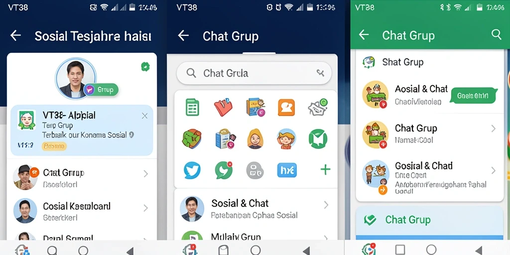 Antarmuka VT38 yang simpel dan fungsional untuk chat grup.